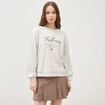 Sweat droit manches longues gris clair femme