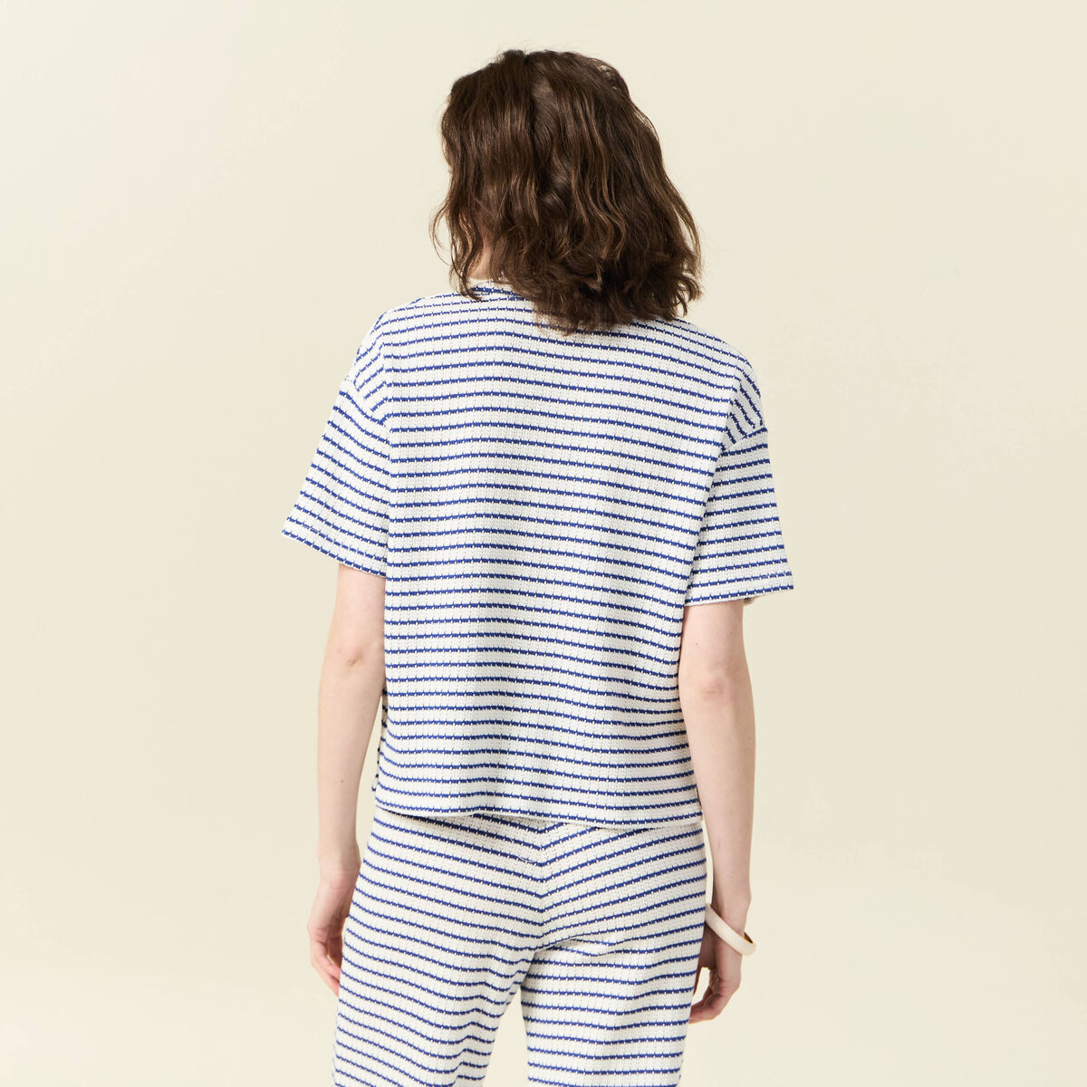 Polo manches courtes ecru femme