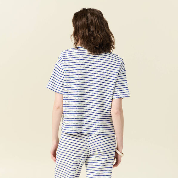 Polo manches courtes ecru femme