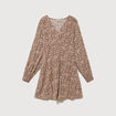 Robe manches longues marron femme