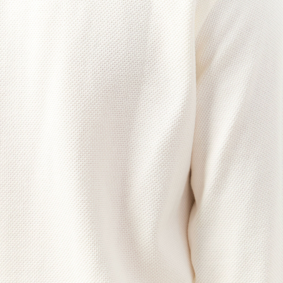 Polo manches longues en coton ecru homme