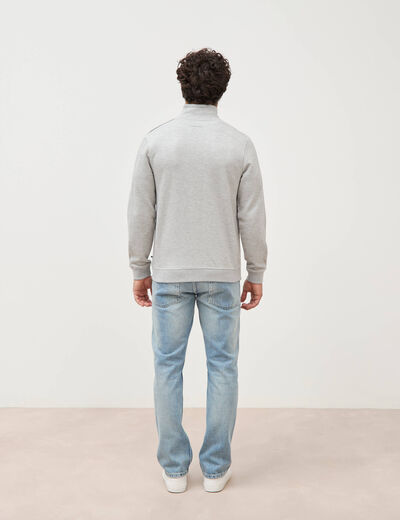 Gilet manches longues col montant gris clair homme