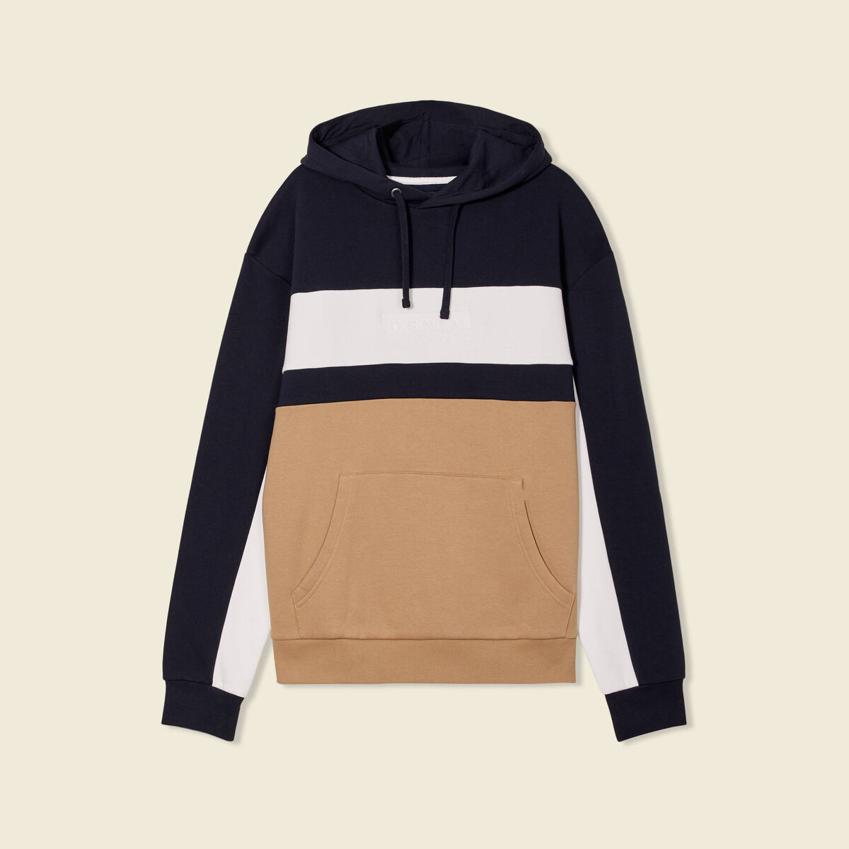 Sweat à capuche 1 poche bleu marine homme