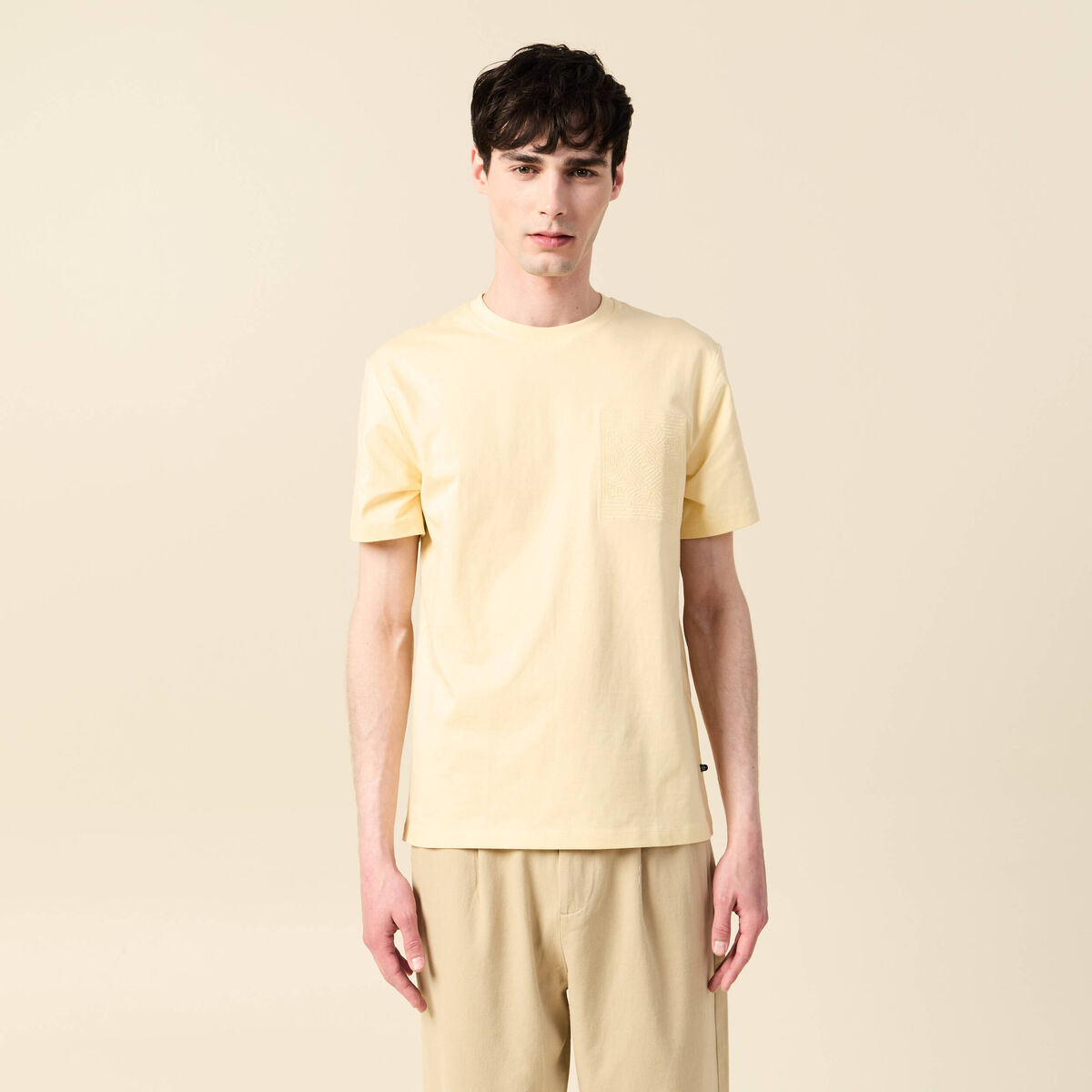 T-shirt manches courtes jaune homme