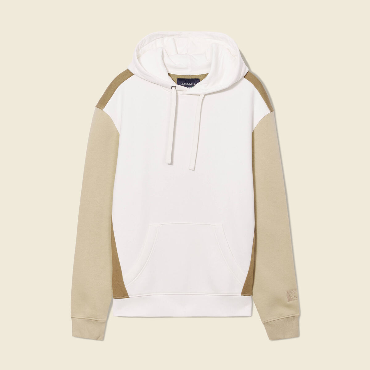 Sweat capuche éco-responsable beige homme