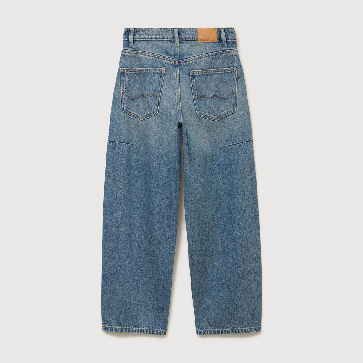 Jeans barrel taille standard bleu femme