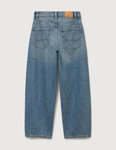 Jeans barrel taille standard bleu femme