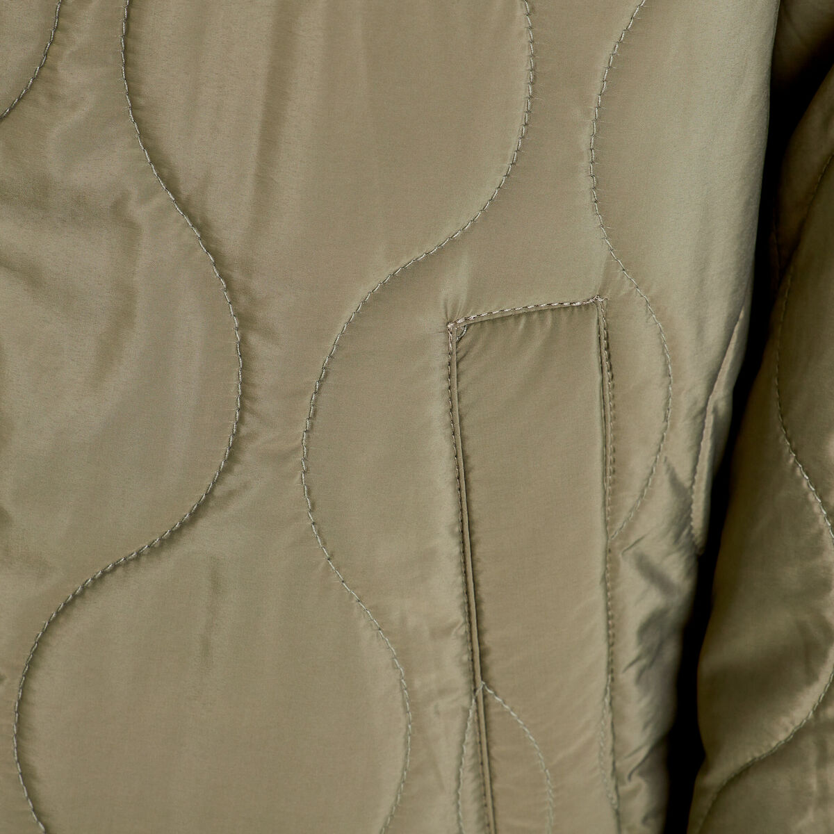Manteau droit éco-responsable vert kaki femme