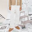 Jeans relax 5 poches denim blanc homme