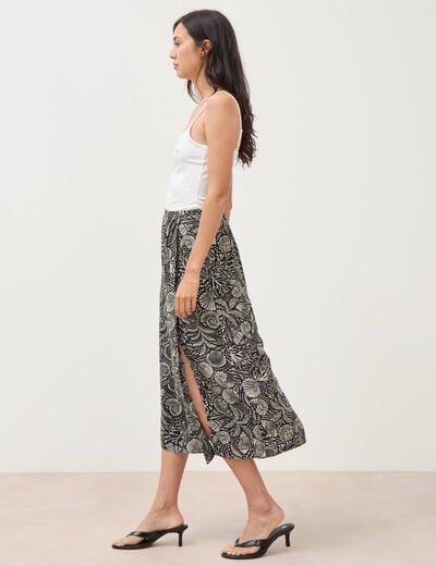 Jupe fluide noir femme
