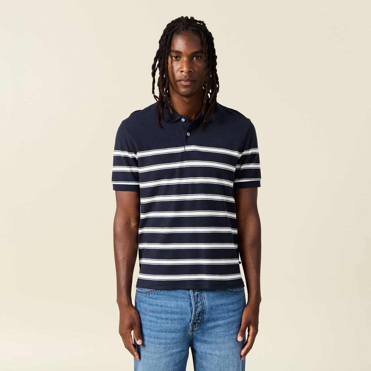 Polo éco-responsable ecru homme