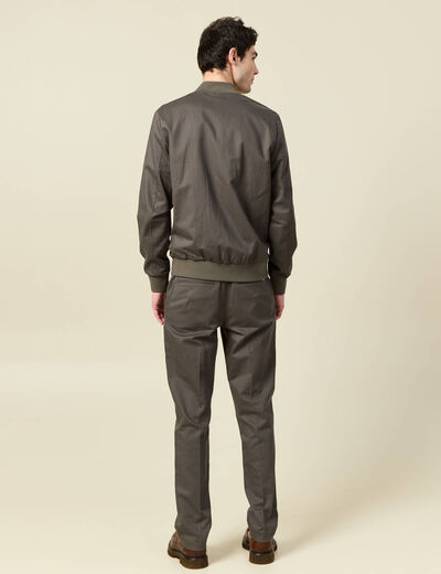 Blouson zipp&eacute; col teddy vert fonc&eacute; homme