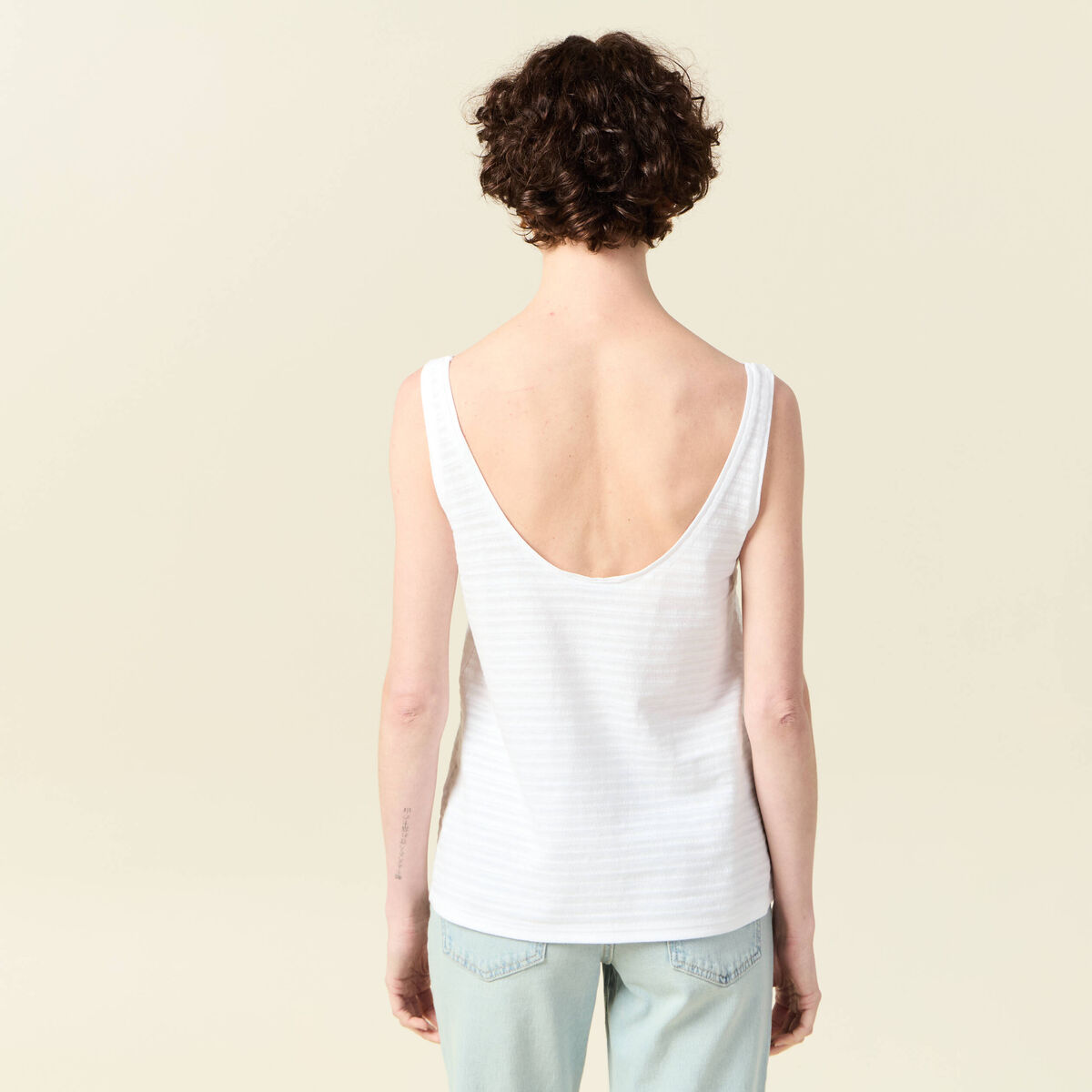 Débardeur sans manches blanc femme