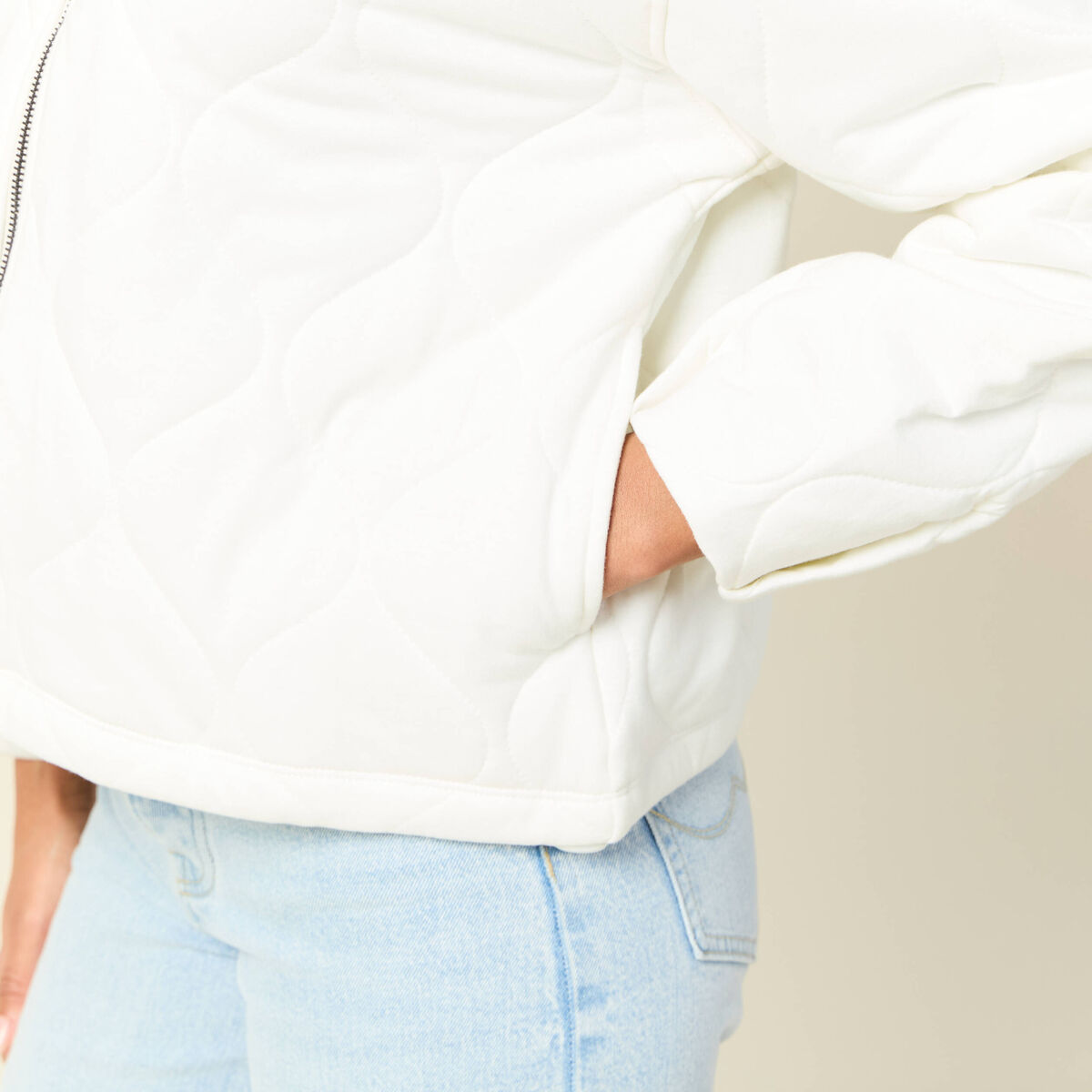 Gilet matelassé ecru femme
