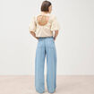 Jeans large taille standard en coton denim bleach femme
