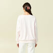 Sweat oversize manches longues brod&eacute; rose poudr&eacute;e femme