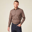 Chemise en coton manches longues marron homme
