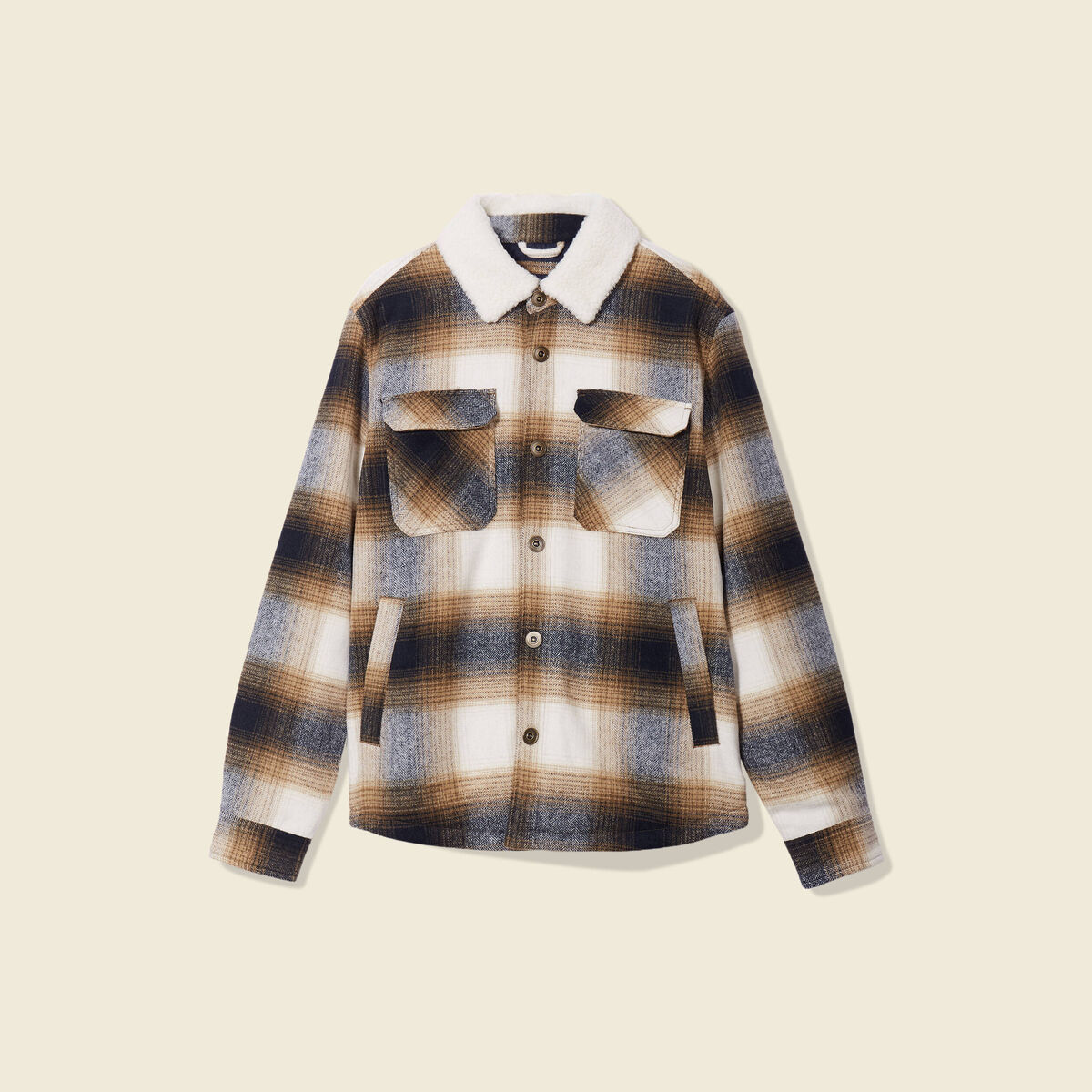 Veste surchemise ample ecru homme