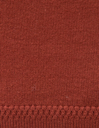 Pull manches longues marron cognac femme