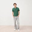 Polo cintr&eacute; manches courtes en coton vert homme