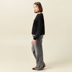 Sweat manches longues brodées noir femme