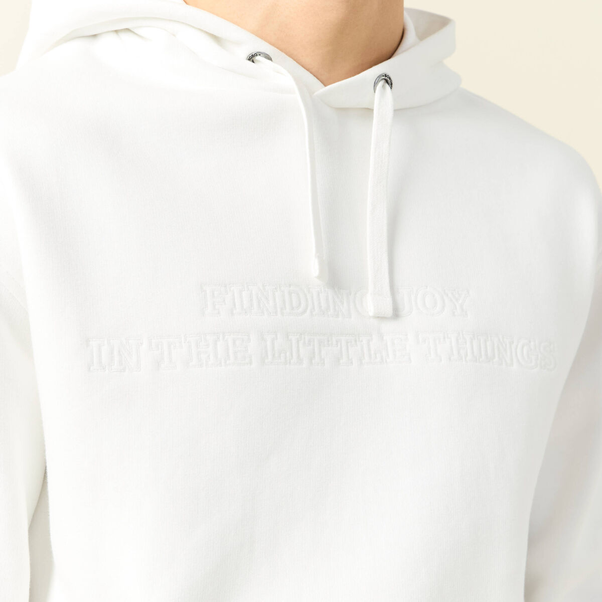 Sweat à capuche ecru homme