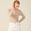 T-shirt manches longues beige femme