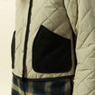 Blouson matelass&eacute; boutonn&eacute; vert kaki femme