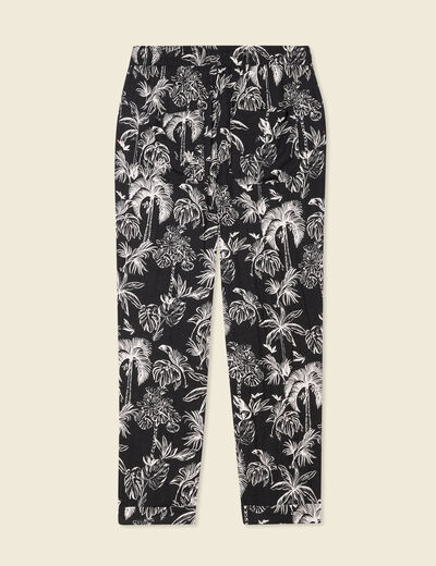 Pantalon carotte fluide noir femme