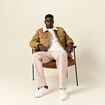 Blouson boutonné col aviateur vert kaki homme