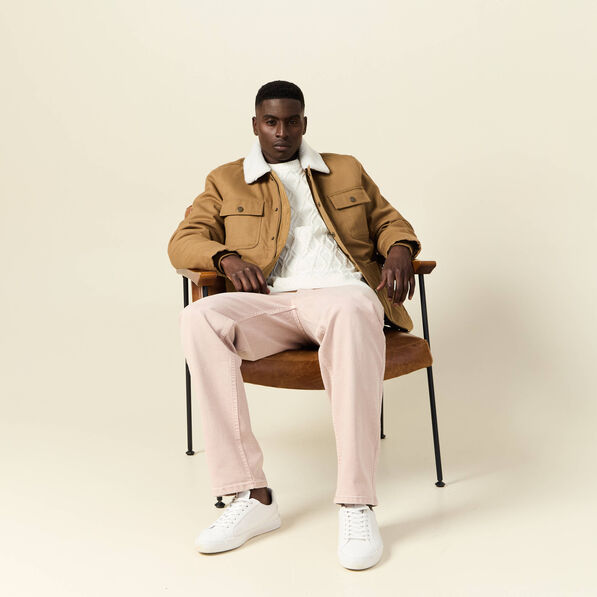 blouson boutonne col aviateur vert kaki homme Blouson boutonné col aviateur vert kaki homme