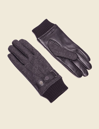 Gants en cuir noir homme