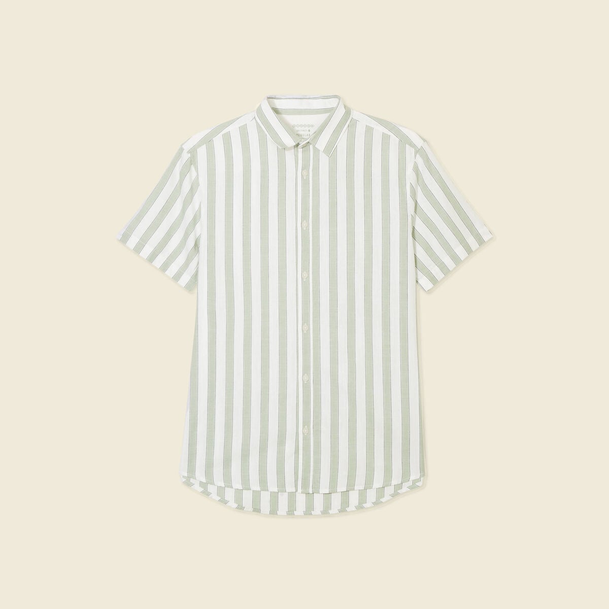 Chemise manches courtes vert olive homme