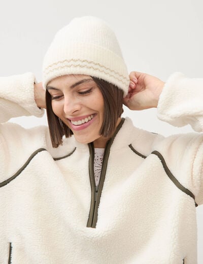 Bonnet ivoire femme