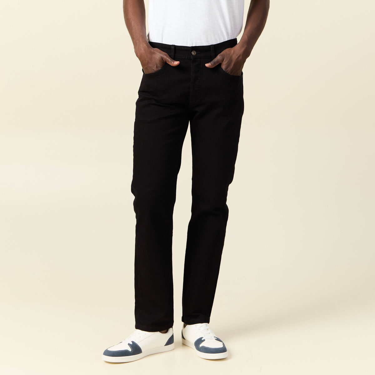 Jeans regular éco-responsable denim noir homme