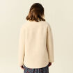 Manteau surchemise droit creme femme