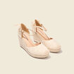 Espadrilles compens&eacute;es creme femme