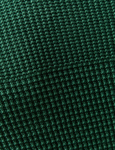 Pull col rond manches longues en coton vert homme