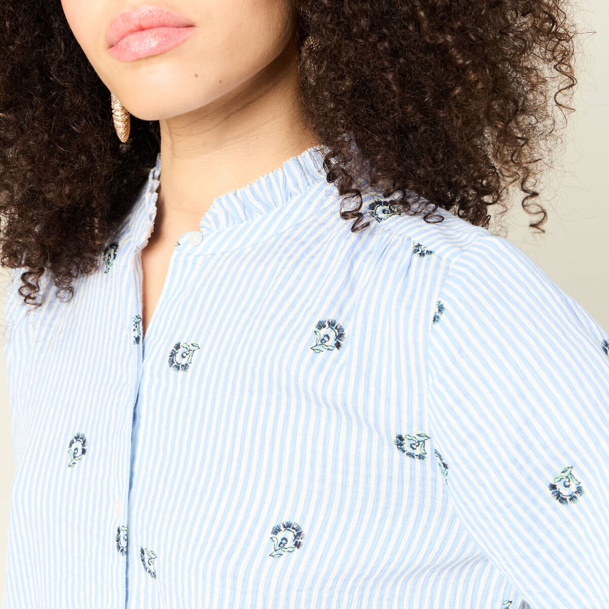 Chemise manches longues blanc femme