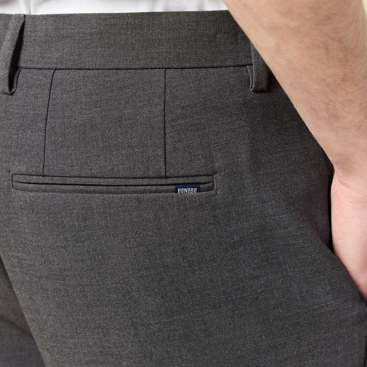 Pantalon slim cigarette gris fonc&eacute; homme
