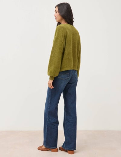 Sweat manches longues vert kaki femme