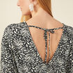 Robe midi droite manches 3/4 noir femme