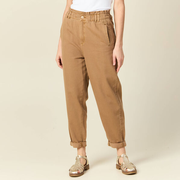 Jeans slouchy 7/8ème vert kaki femme