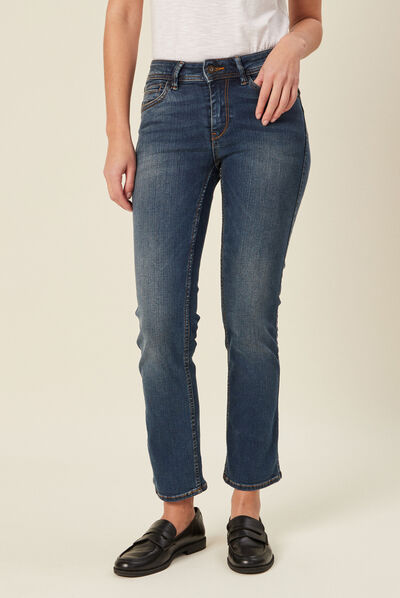 Jeans regular 7/8ème denim stone femme