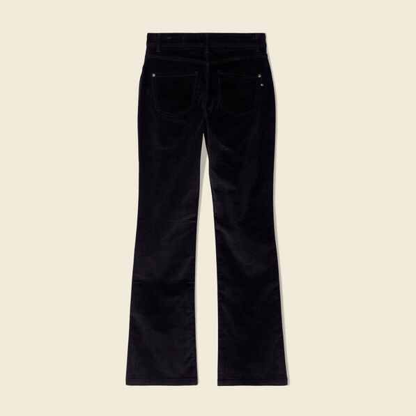 Pantalon bootcut velours noir femme
