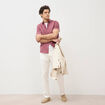Chemise manches courtes vieux rose homme