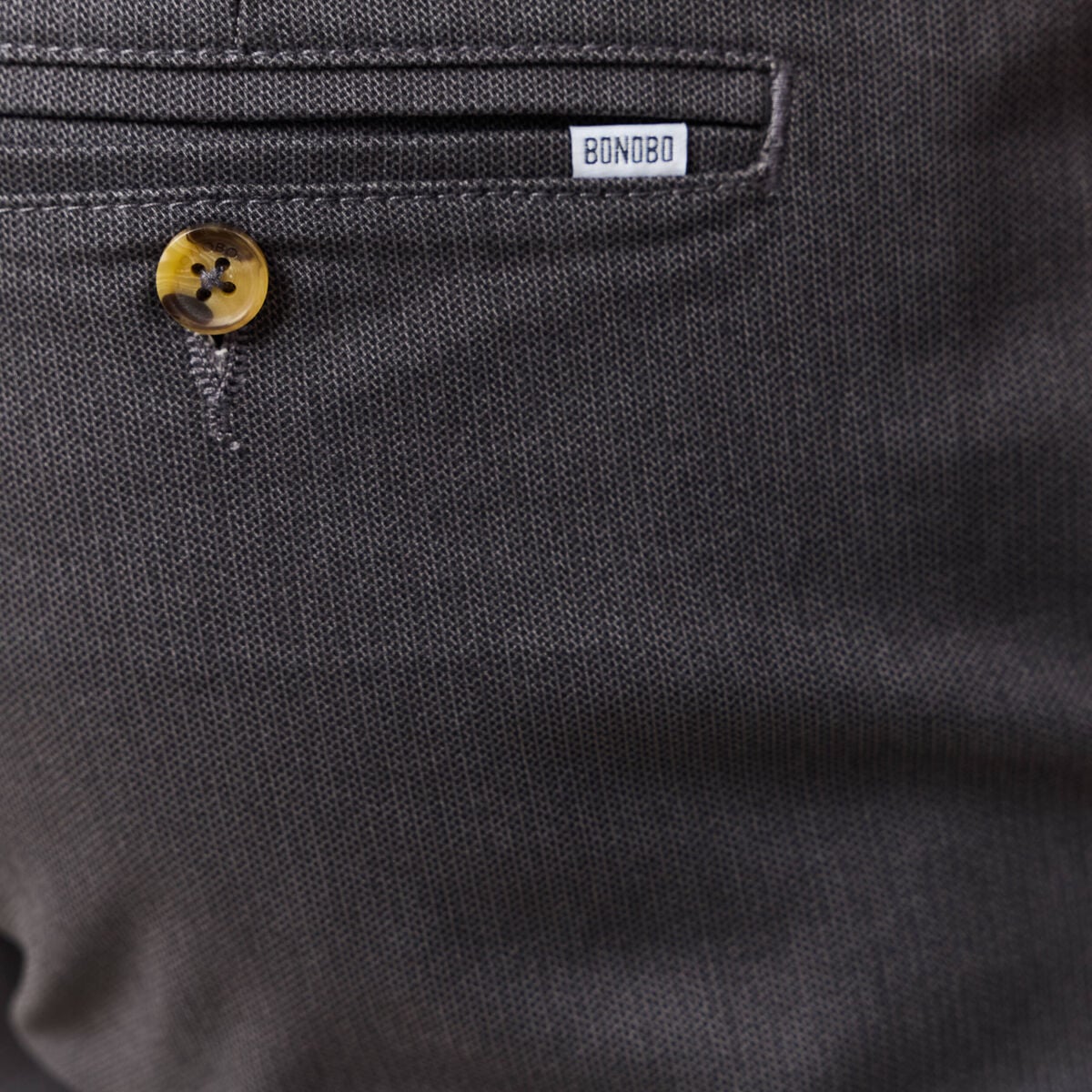 Pantalon chino slim gris fonc&eacute; homme