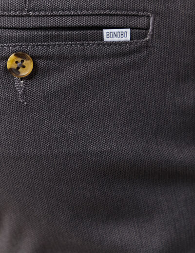 Pantalon chino slim gris fonc&eacute; homme