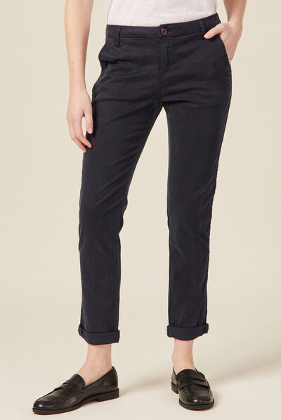 Pantalon chino Instinct bleu foncé femme