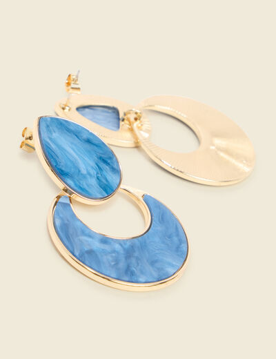 Boucles d'oreilles bleu fonc&eacute; femme
